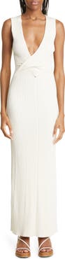SIR Enes Twist Front Ribbed Cotton Dress