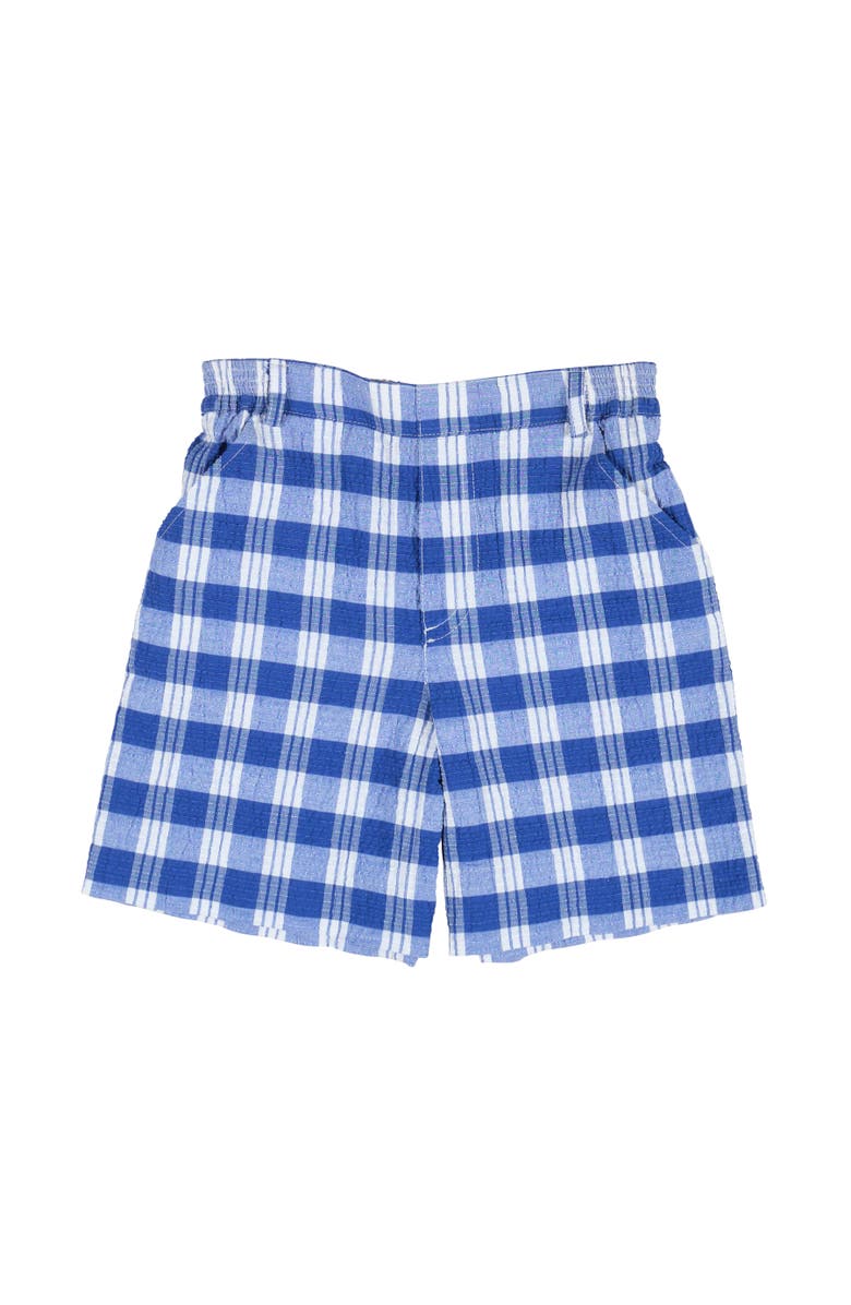 Florence Eiseman Plaid Seersucker Short, Main, color, Blue / White