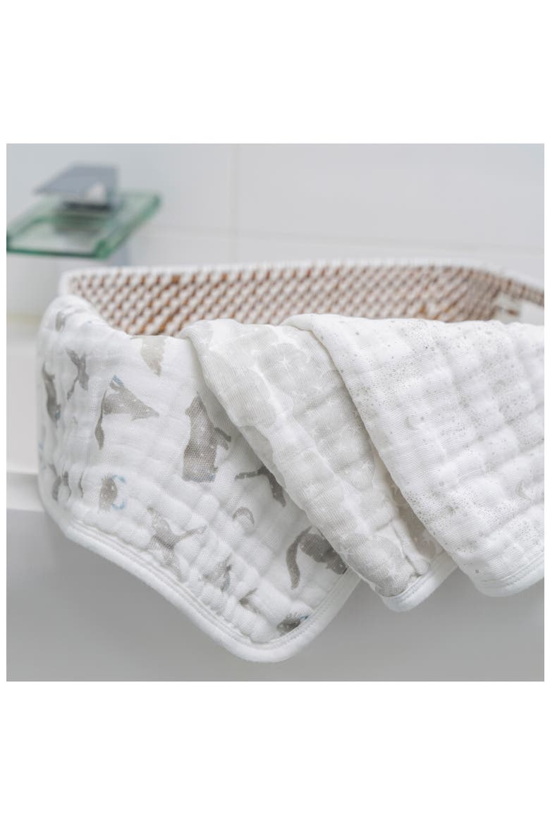 3-Pack Assorted Organic Cotton Muslin Washcloths, Alternate, color, MAP THE STARS GREY