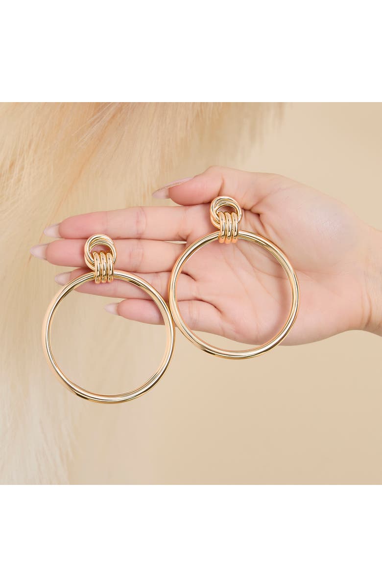 Jessica Simpson Oversized Gold Circle Drop Earrings, Alternate, color, Gold