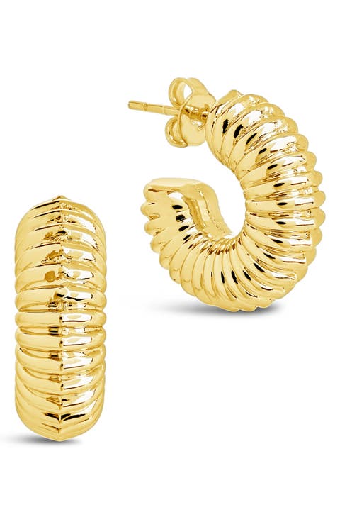 Eliza Ribbed Hoop Earrings