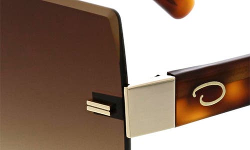 Oscar De La Renta 63mm Large Rimless Square Sunglasses In Tort