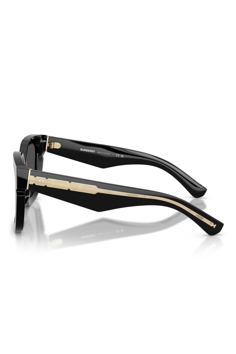 54mm Square Sunglasses, Alternate, color, BLACK / DARK GREY