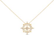 Haus of Brilliance 14K Yellow Gold Plated Sterling Silver 1.0 Cttw Diamond Compass Pendant Necklace