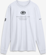 Nike Men's Nike White Green Bay Packers Sideline Bold Arch Star Dri-FIT Long Sleeve T-Shirt