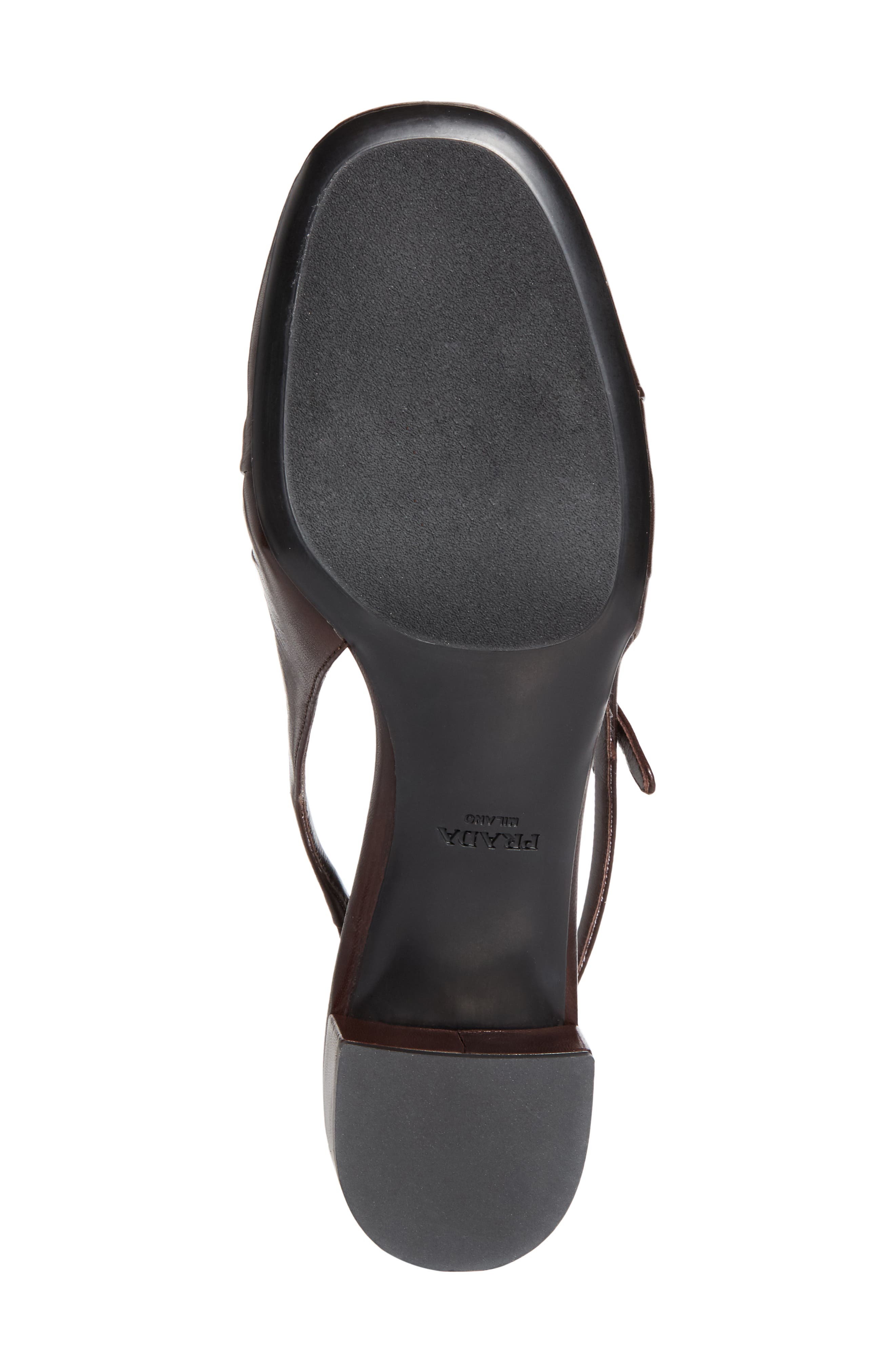 Prada Ruched Mary Jane Slingback Pump, Alternate, color, Moro