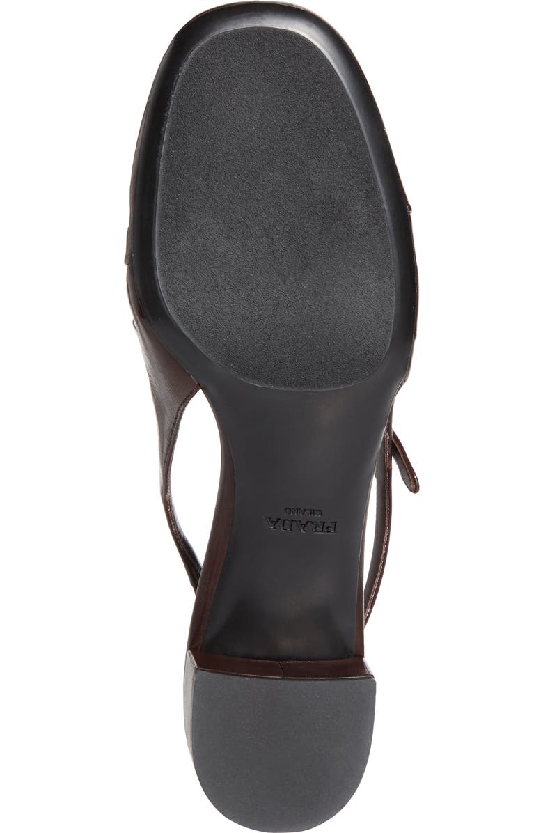 Prada Ruched Mary Jane Slingback Pump, Alternate, color, Moro