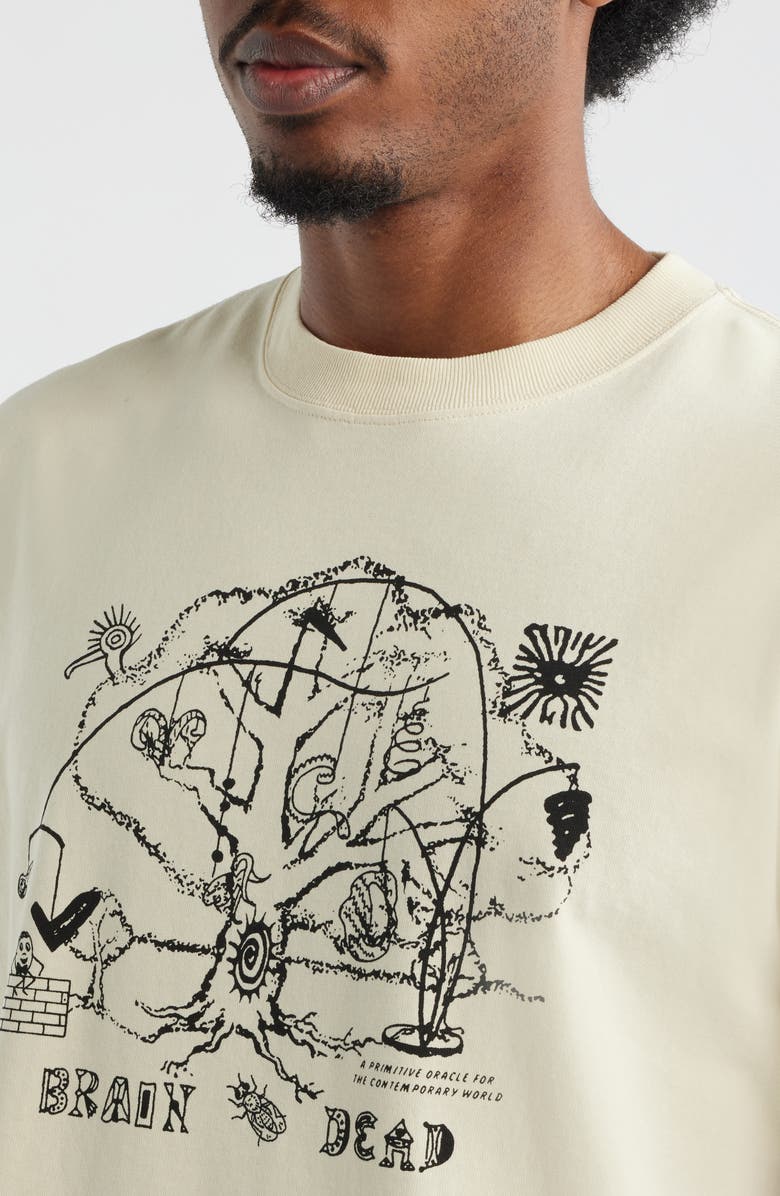 Brain Dead Oracle Cotton Graphic T-Shirt, Alternate, color, Natural