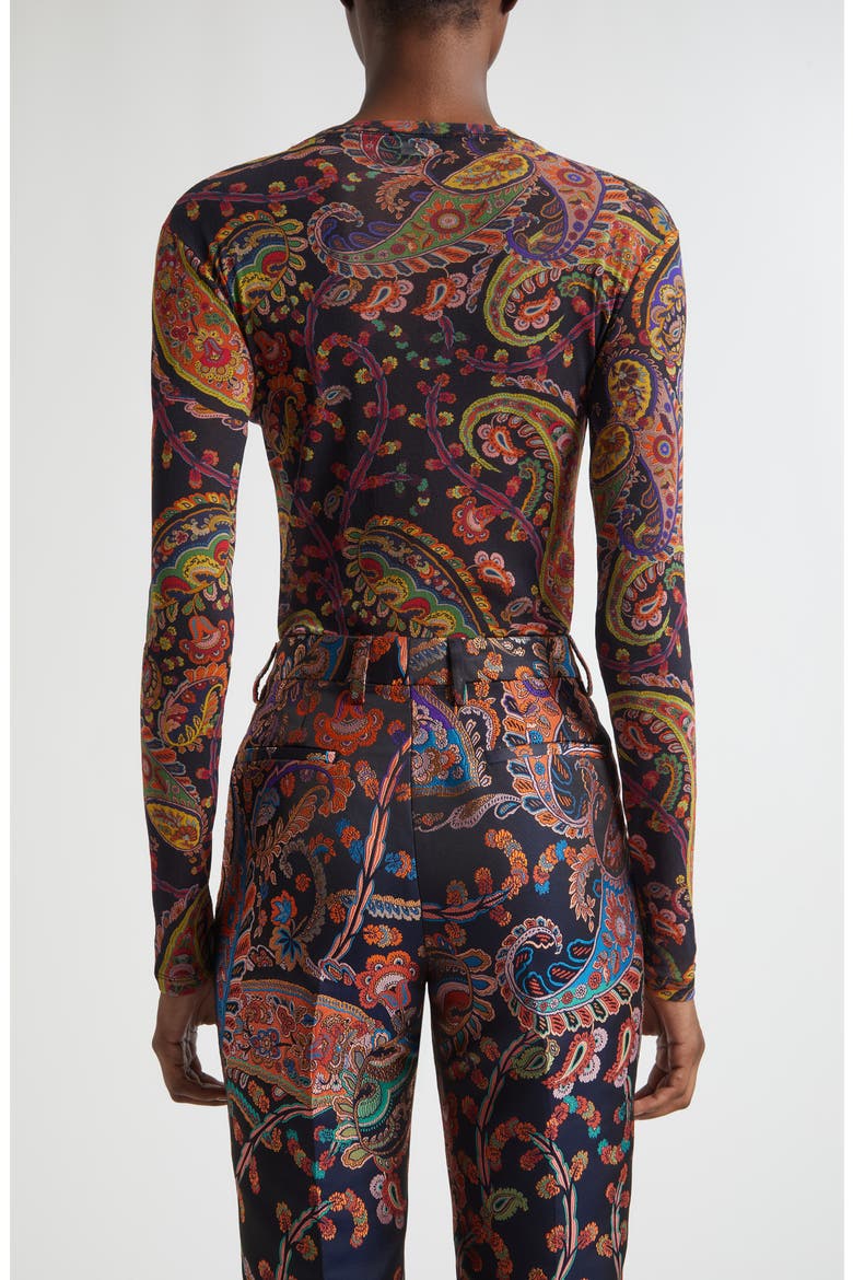 Paisley Fitted Mesh Top, Alternate, color, PRINT ON BLUE BASE