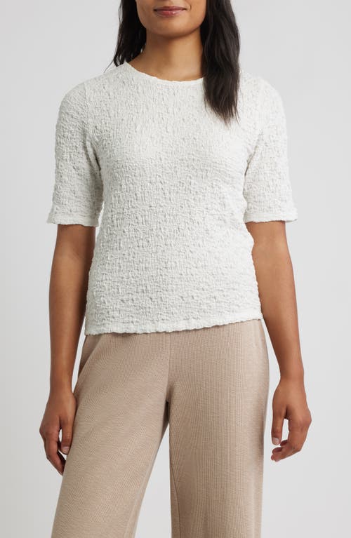 Eileen Fisher Crewneck Textured T-shirt In White