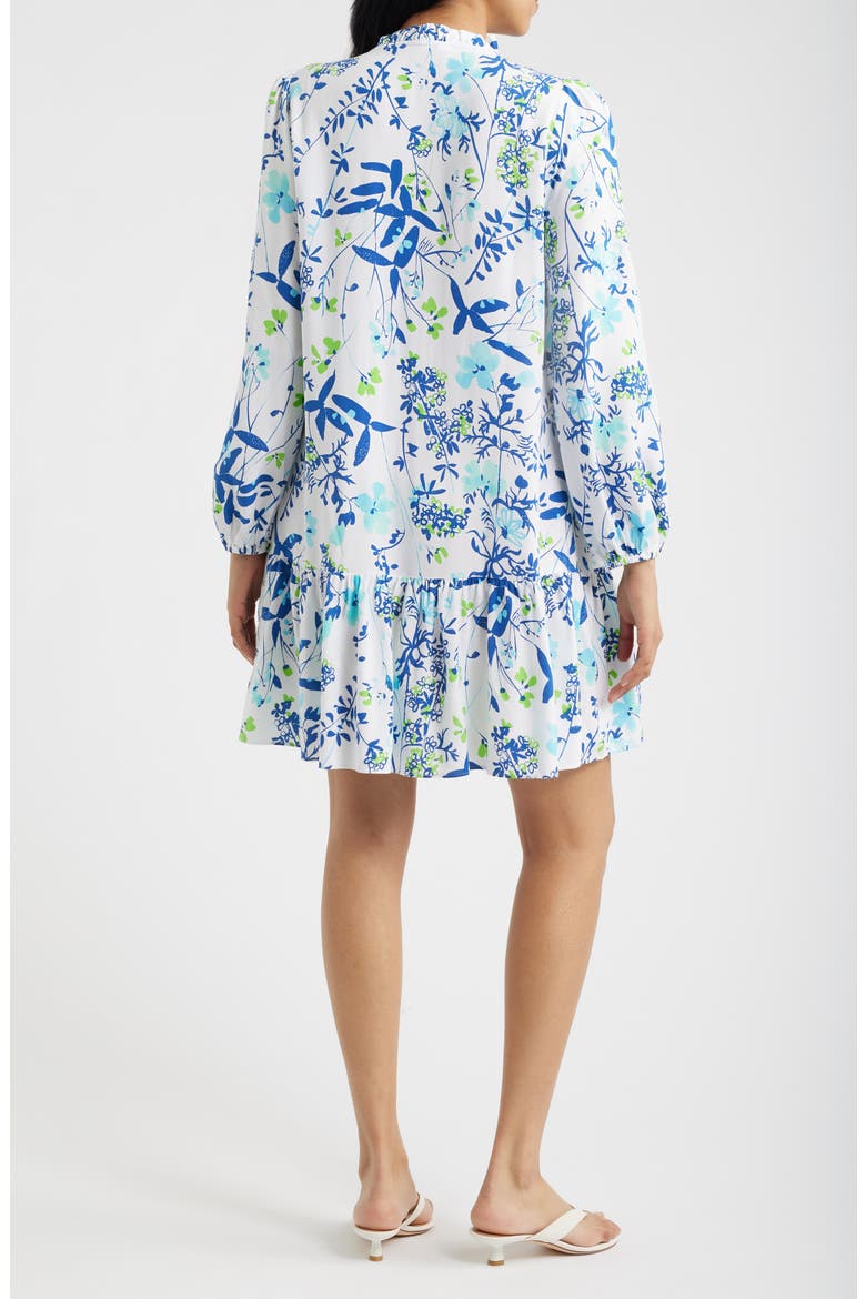 Shaley Print Long Sleeve Tunic Dress, Alternate, color, RESORT WHITE SEA BLOOMS
