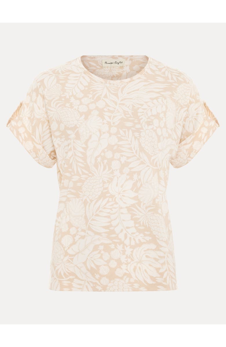Phase Eight Soft Drape Floral Short Sleeve Top, Alternate, color, Neutral