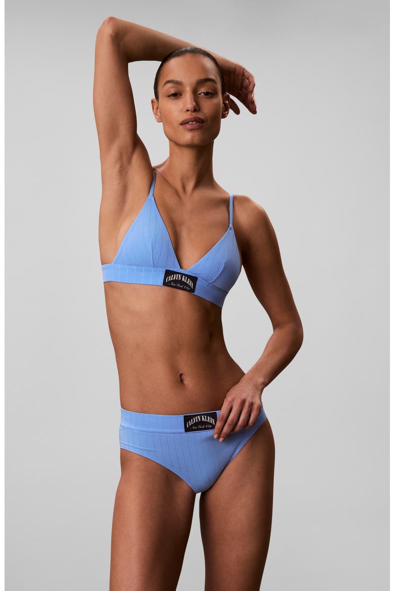 Heritage Classic Cotton Rib Bikini, Alternate, color, BLUE DESCENT