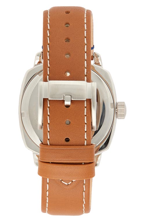 Fossil Machine Leather Strap Watch In Silver