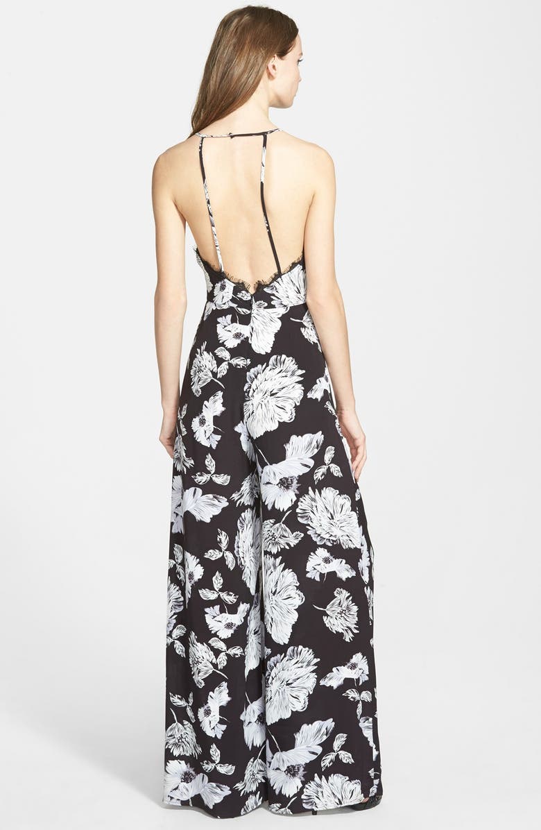 ASTR the Label ASTR Lace Trim Jumpsuit, Alternate, color,