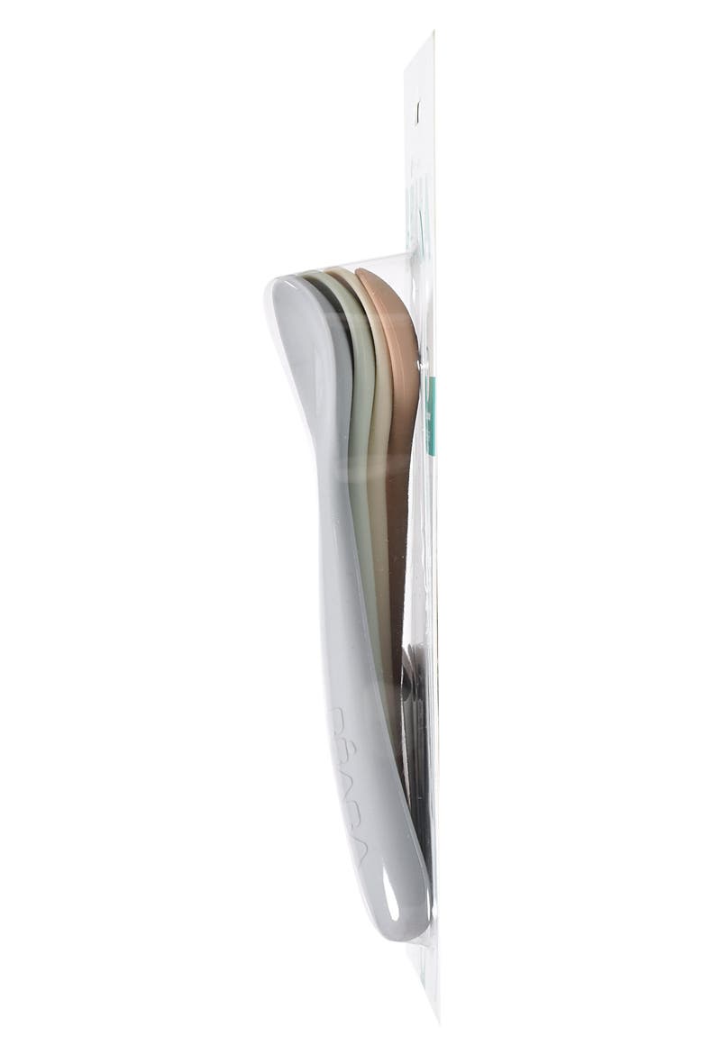Set of 4 Easy-Grip 1st Stage Silicone Spoons, Alternate, color, NATURAL