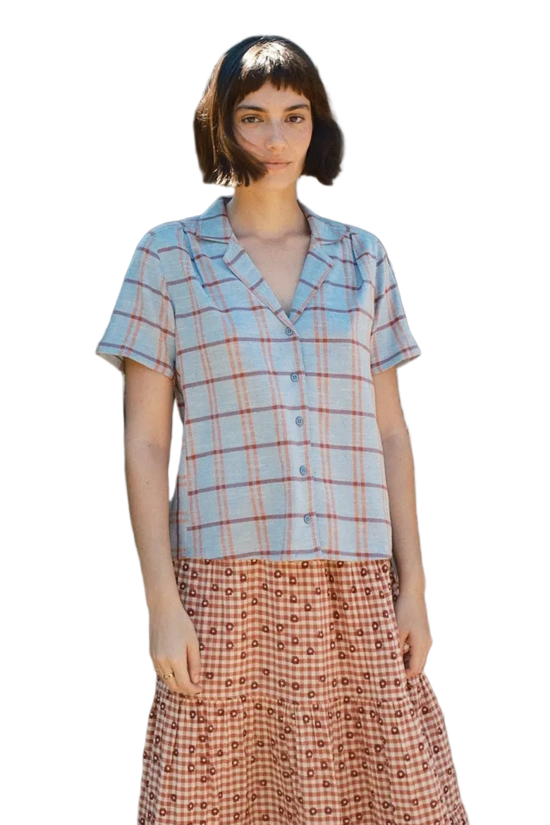 Tasi Notched Collar Button-up Shirt, Main, color, Eyeshadow