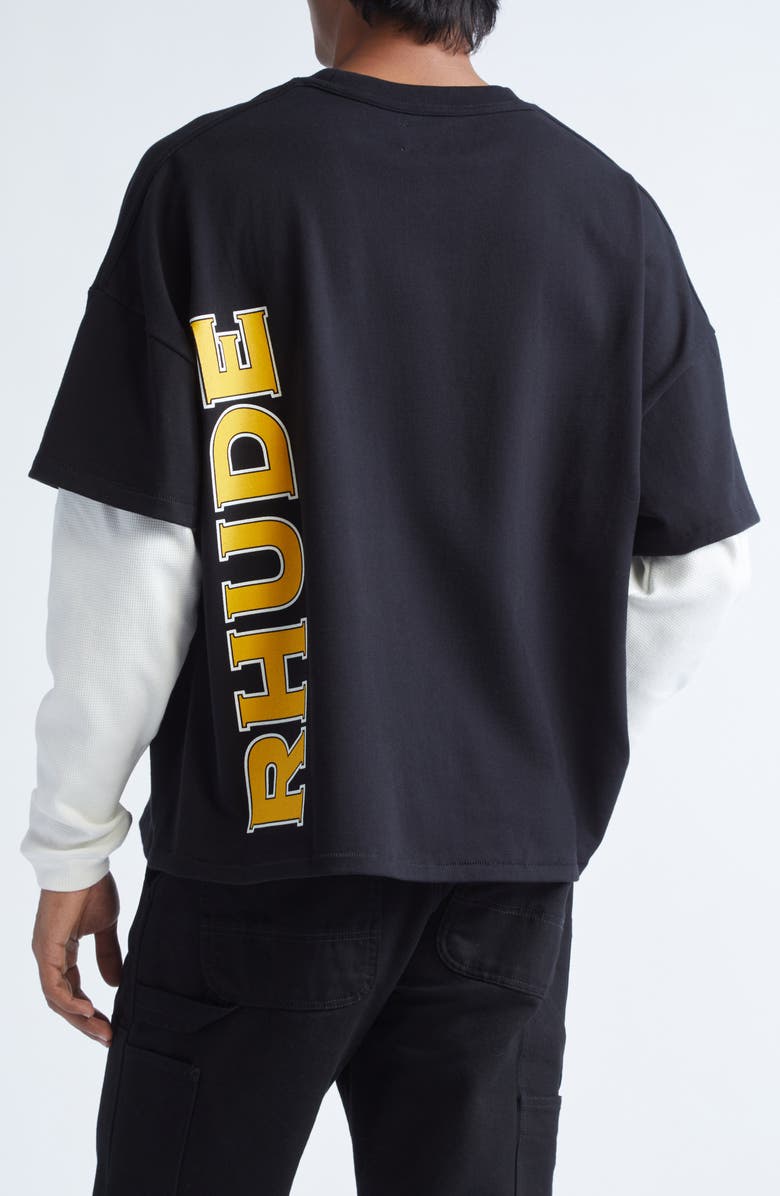 Rhude Steel Double-Layered Graphic T-Shirt, Alternate, color, Black / White 3028