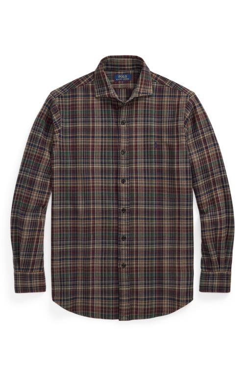 Polo Ralph Lauren Brushed Flannel Button-up Shirt In Brown