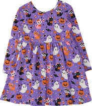 RuffleButts Knit Long Sleeve Twirl Dress