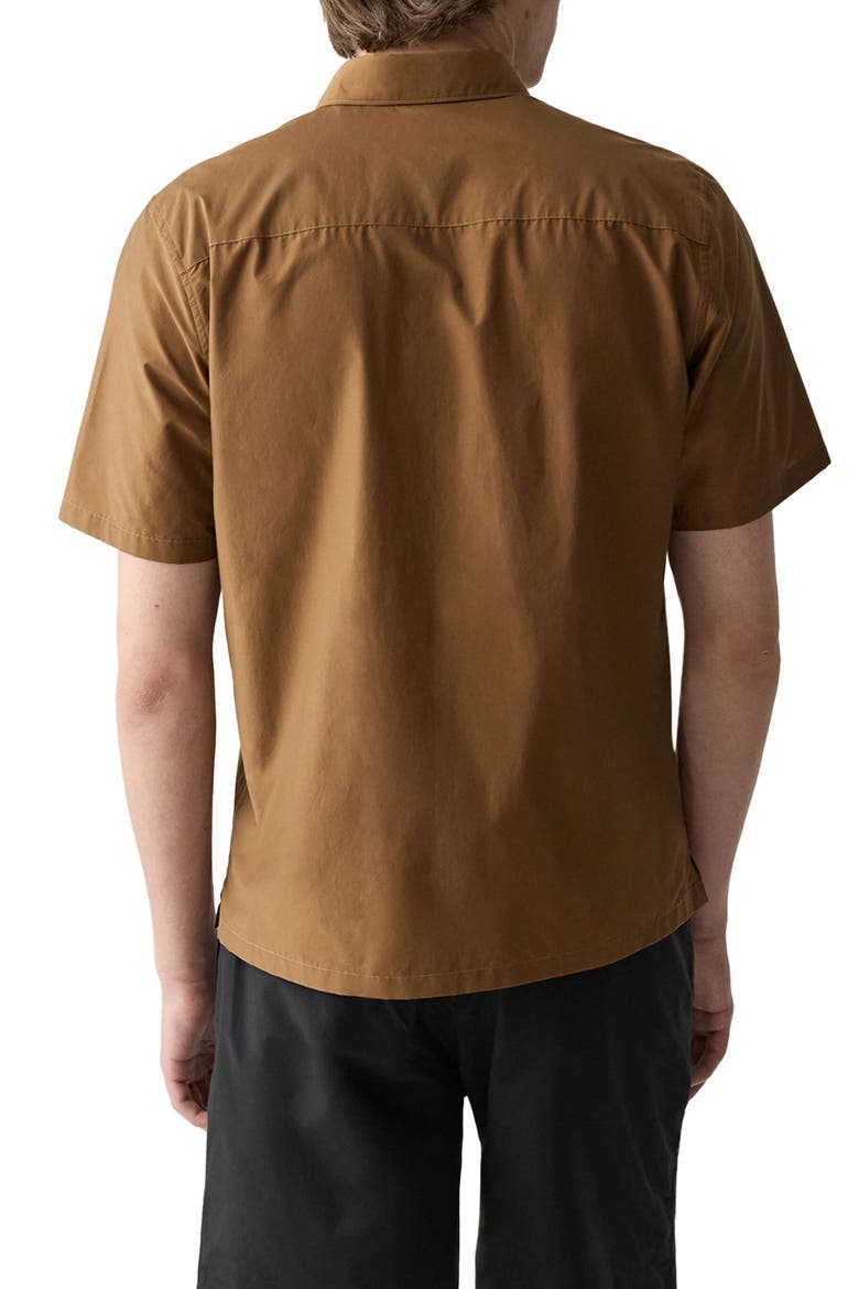 Noll Soft Lawn Short Sleeve Button-Up Shirt, Alternate, color, DEEP TOBACCO