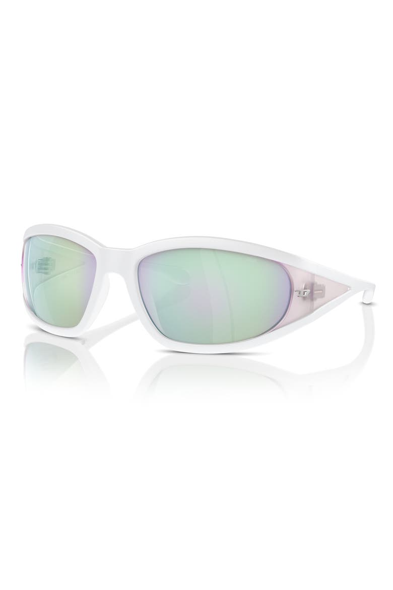 65mm Oversize Pillow Sunglasses, Alternate, color, MATTE WHITE/ BUBBLE