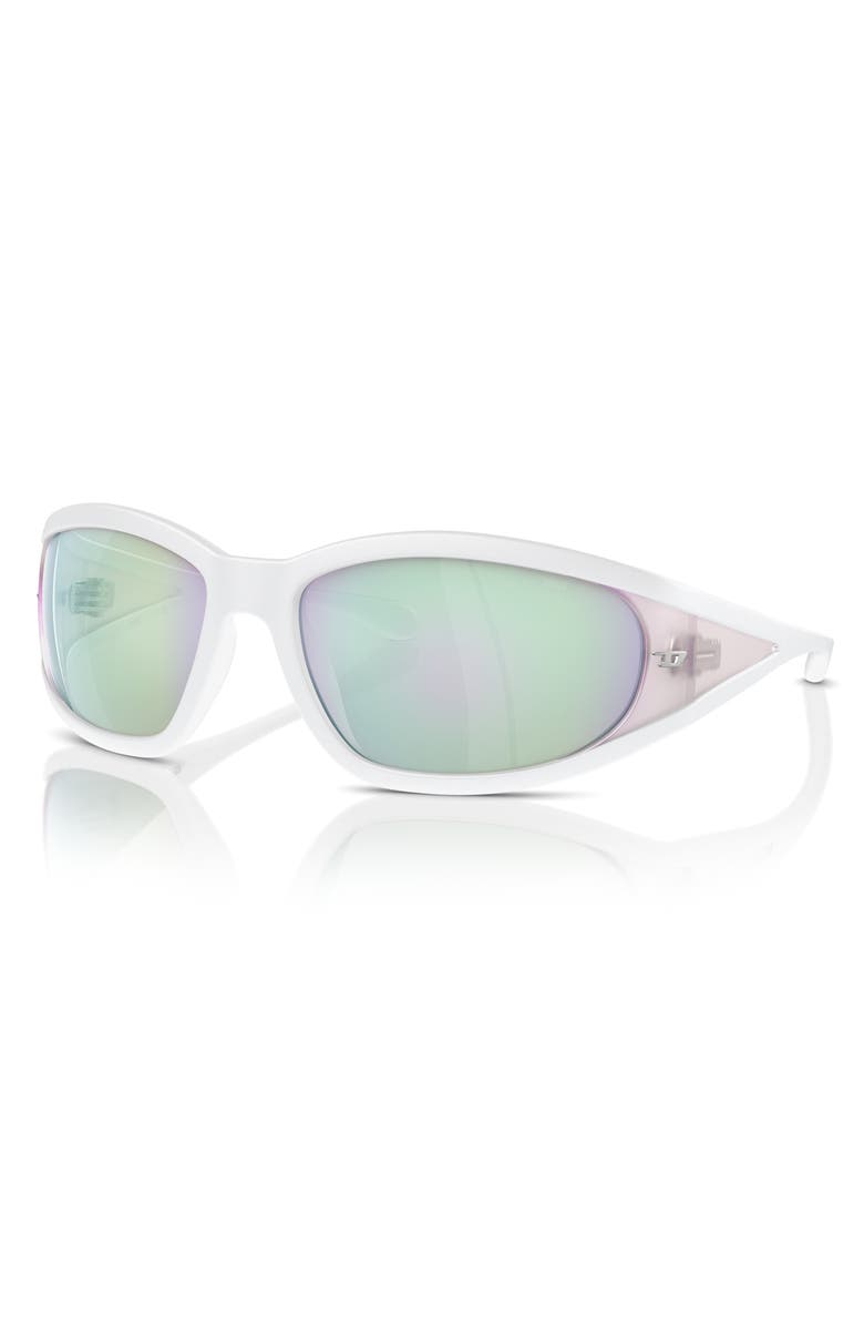 DIESEL<sup>®</sup> 65mm Oversize Pillow Sunglasses, Alternate, color, Matte White/ Bubble