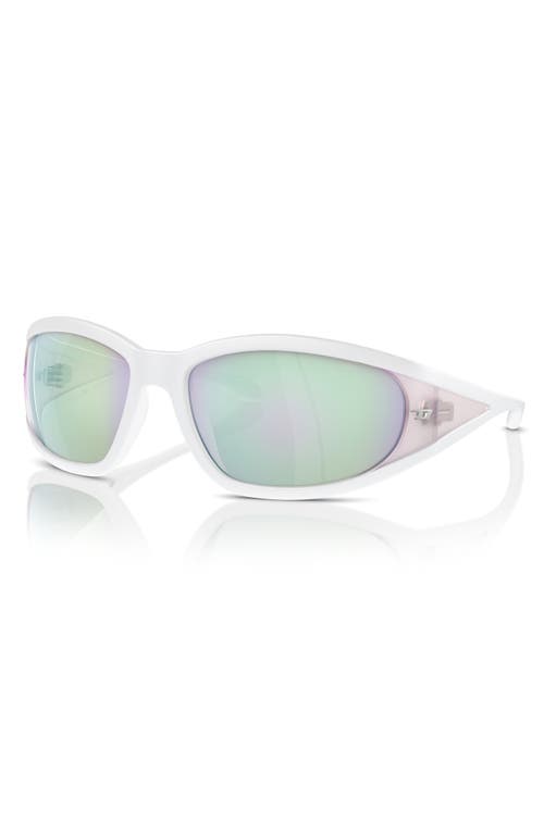 Diesel ® 65mm Oversize Pillow Sunglasses In Matte White/bubble