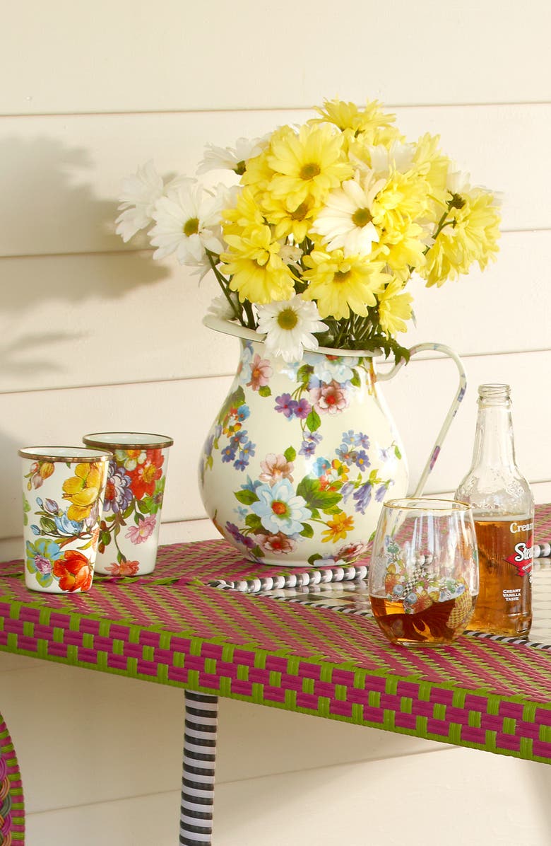 MACKENZIE CHILDS White Flower Market Pitcher, Alternate, color, White Multi