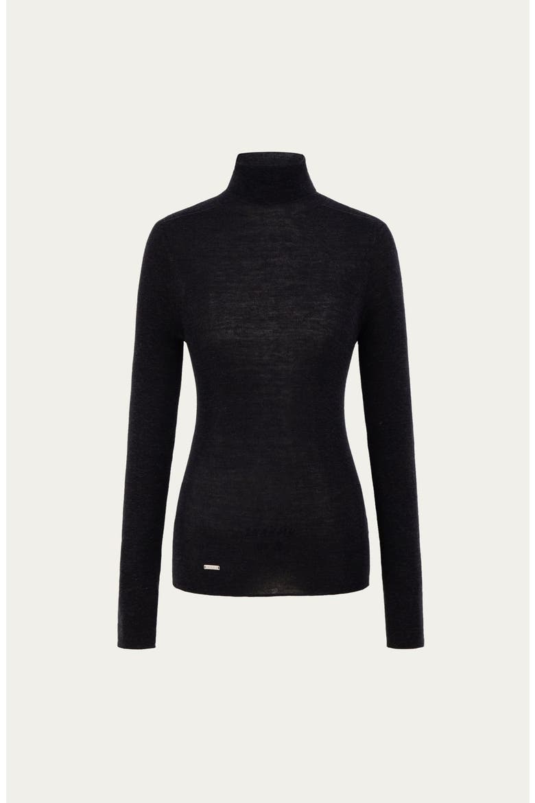 Ossa Knitted Hemp Turtleneck, Alternate, color, black