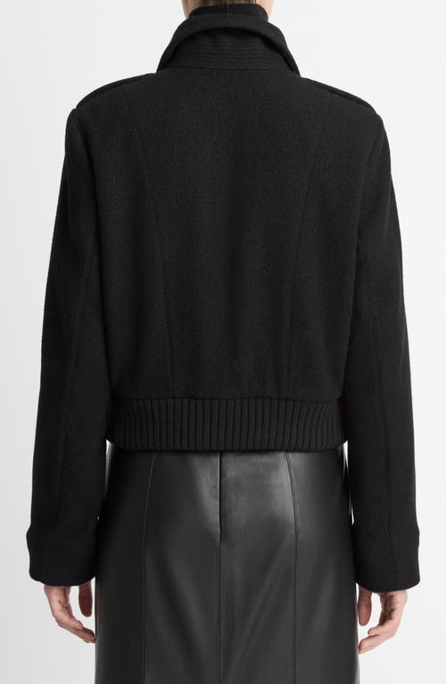 Vince Cropped Wool-blend Jacket In Black