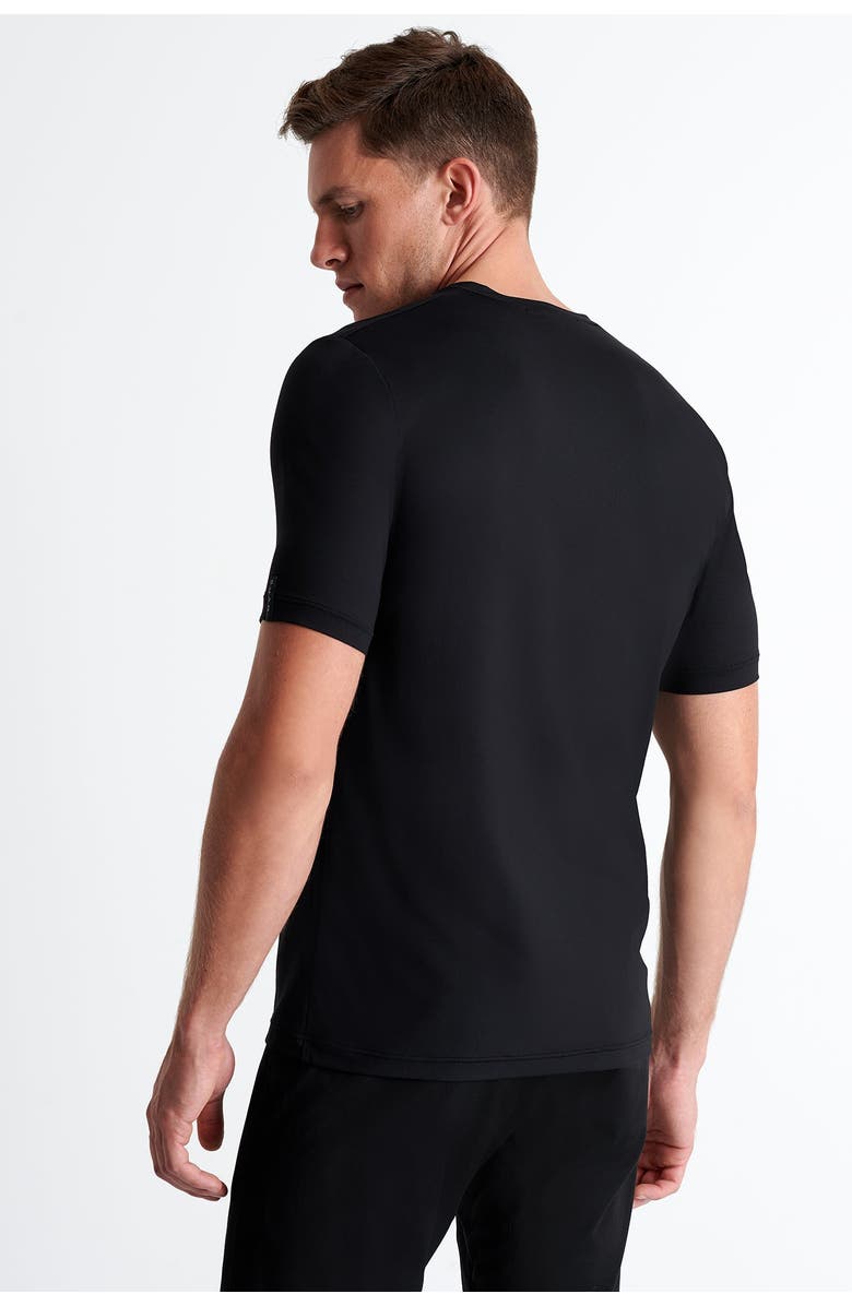 SHAN Microfiber V-neck T-shirt, Alternate, color, Black