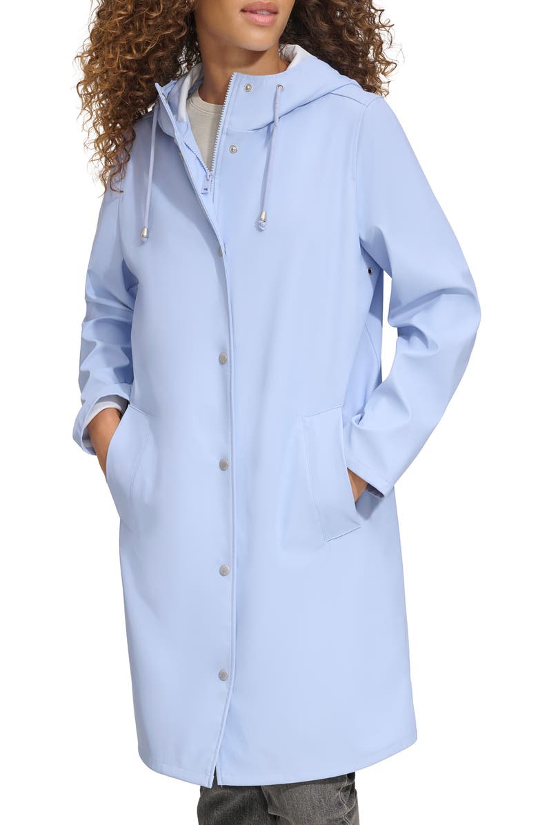 Water Resistant Hooded Long Rain Jacket