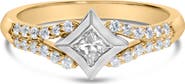 Haus of Brilliance 10K Two Tone Color 1/2 Cttw Diamond Kite and Split Shank Ring