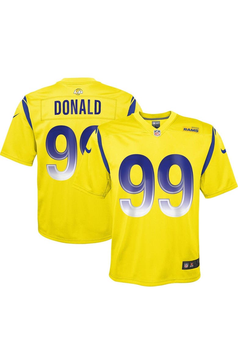 Nike Youth Nike Aaron Donald Gold Los Angeles Rams Inverted Game Jersey, Alternate, color,