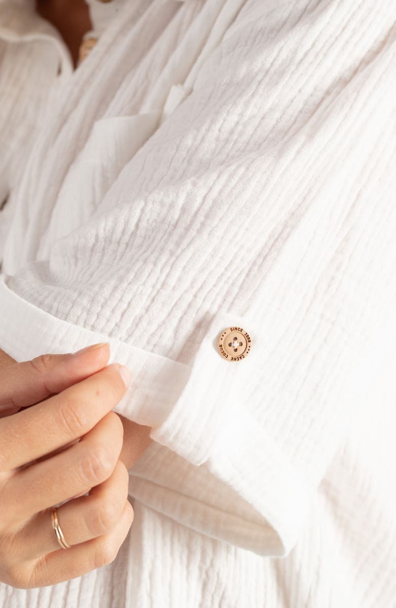 Cache Coeur Bertille maternity and nursing beach dress, Alternate, color, White