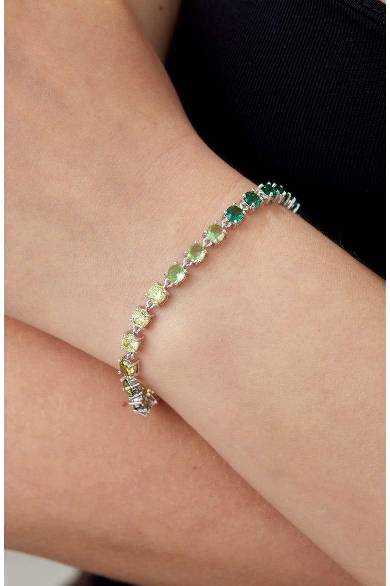 Sterling Silver Ombre Cubic Zirconia Bracelet, Alternate, color, SILVER/ WHITE