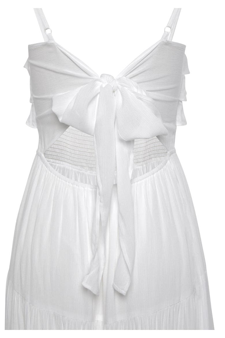 Ruffle Tie Back Maxi Dress, Alternate, color, White