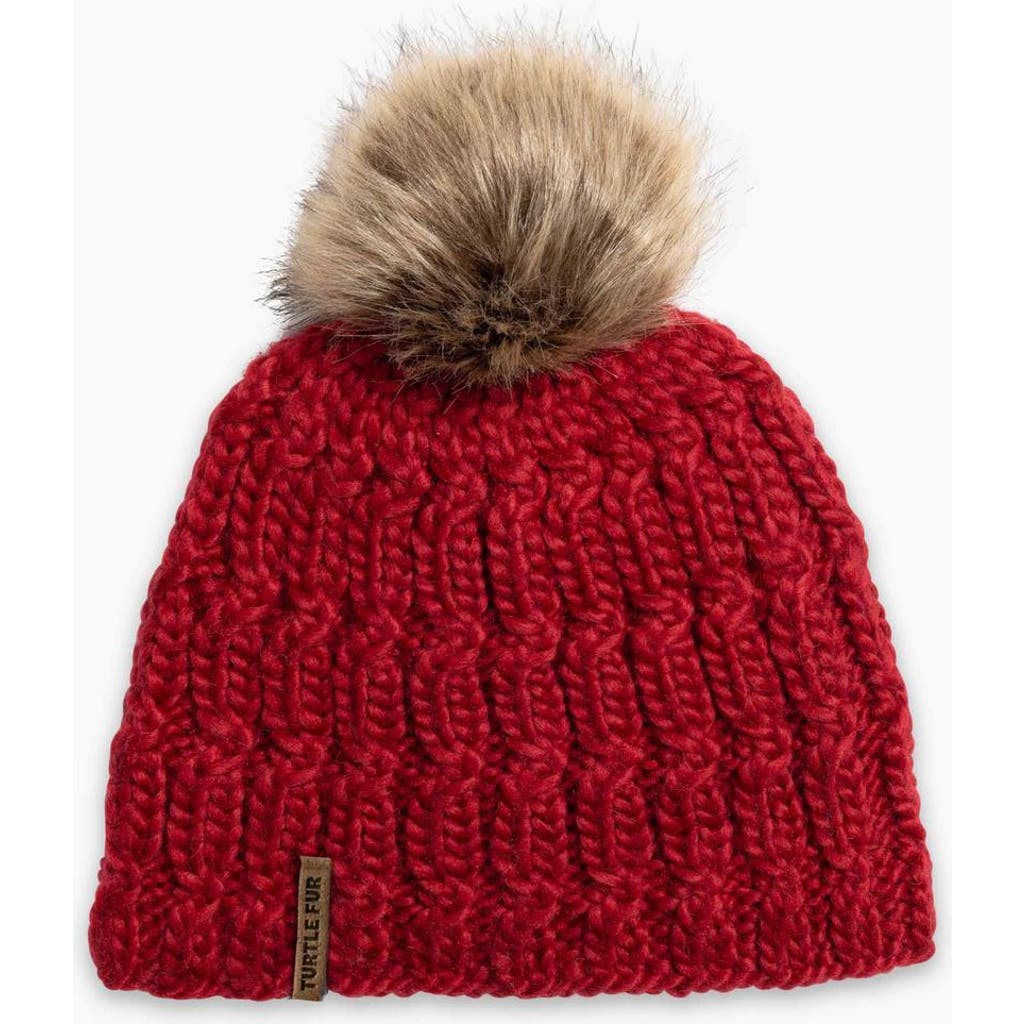 Turtle Fur Fifi Wool Pom Beanie In Red