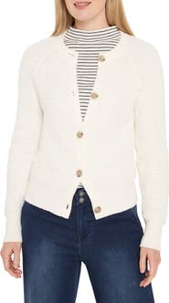 NIC+ZOE Waffle Stitch Cotton Blend Cardigan