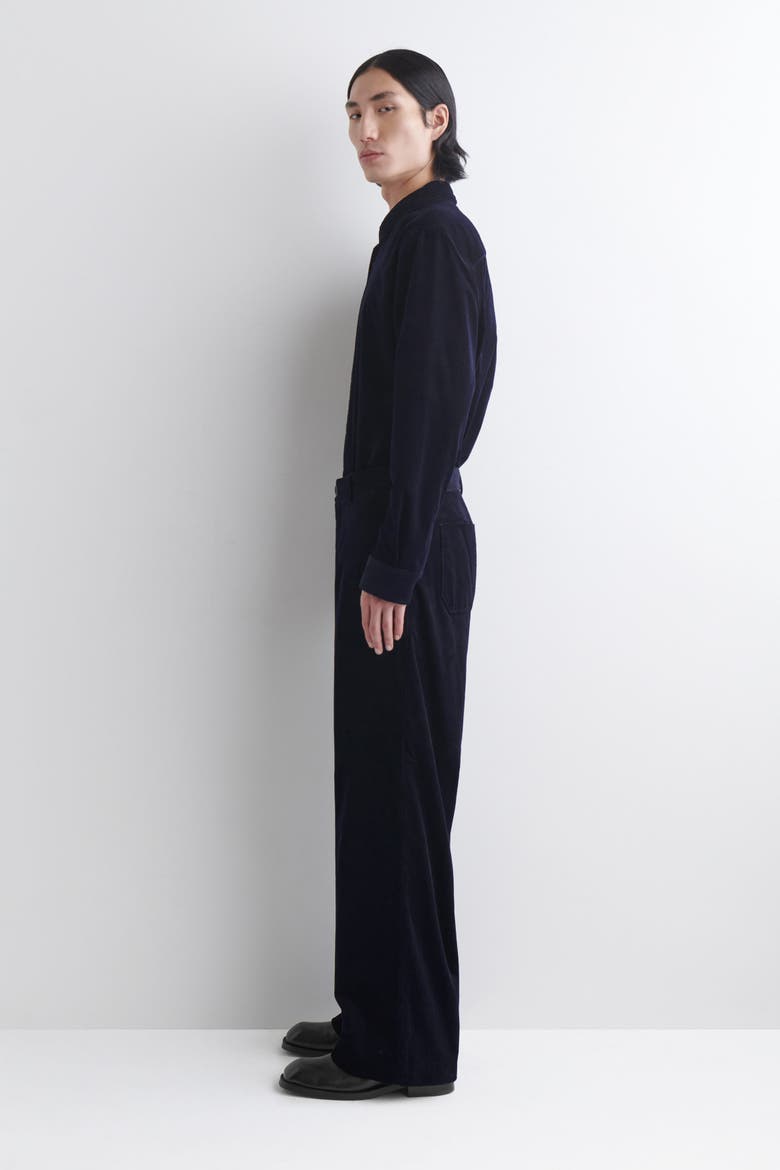 Corduroy Relaxed-fit Wide-leg Trousers, Alternate, color, NAVY