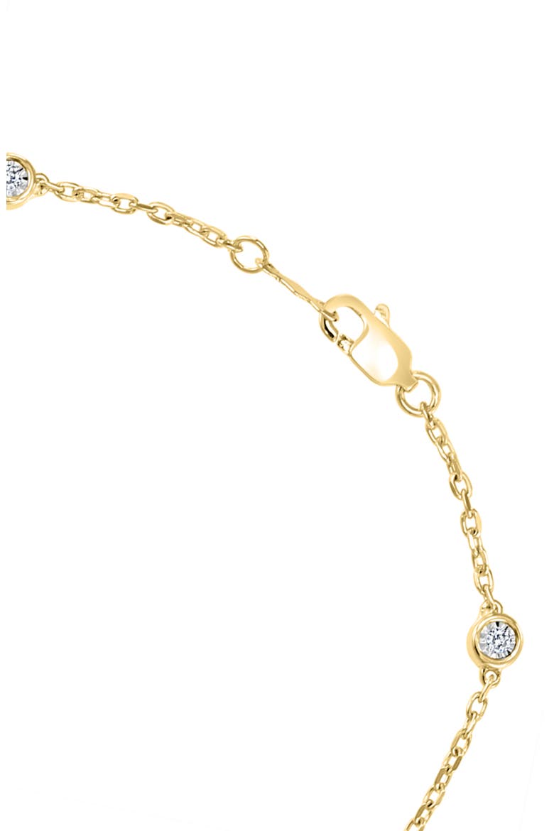 14k Gold Plated Sterling Silver Diamond Station Bracelet, Alternate, color, GOLD