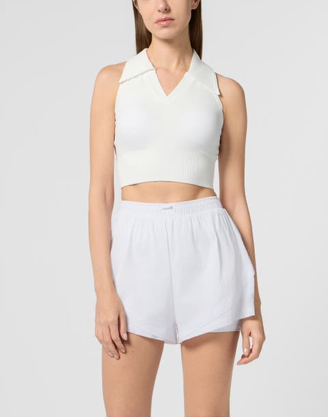 Polo Neck Cropped Top Ps Women