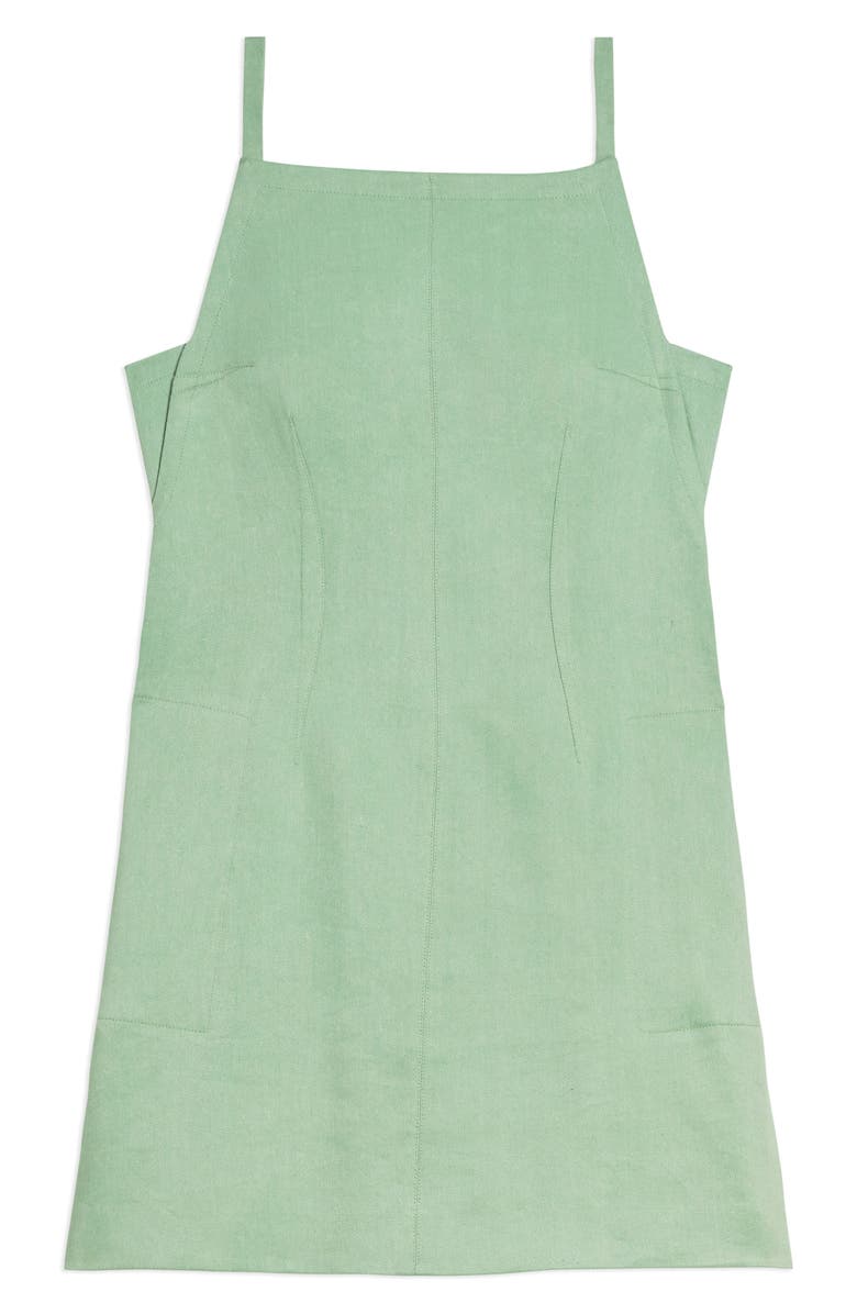 Theory Apron Linen Blend Minidress, Main, color, Delicate Green
