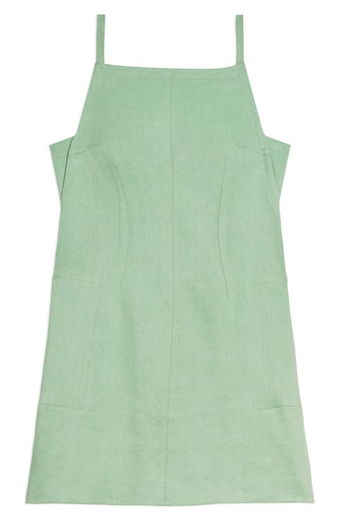 Apron Linen Blend Minidress