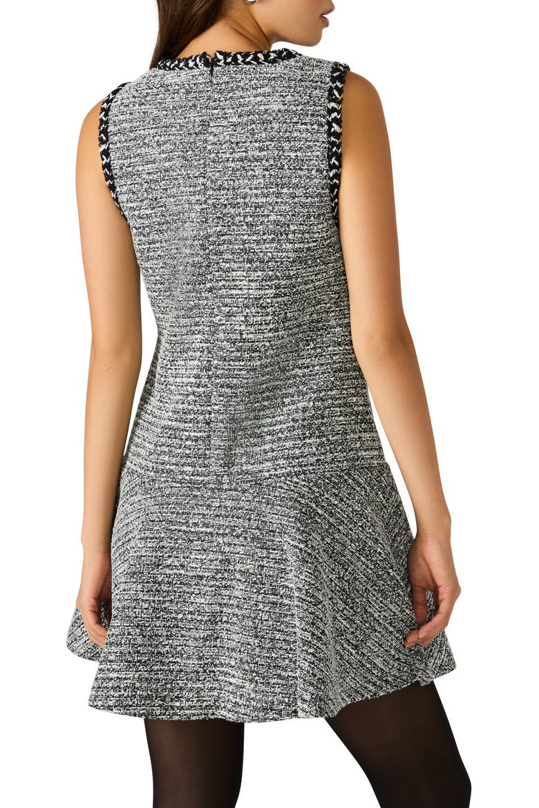 Karenna Tweed A-Line Dress, Alternate, color, BLACK/ WHITE