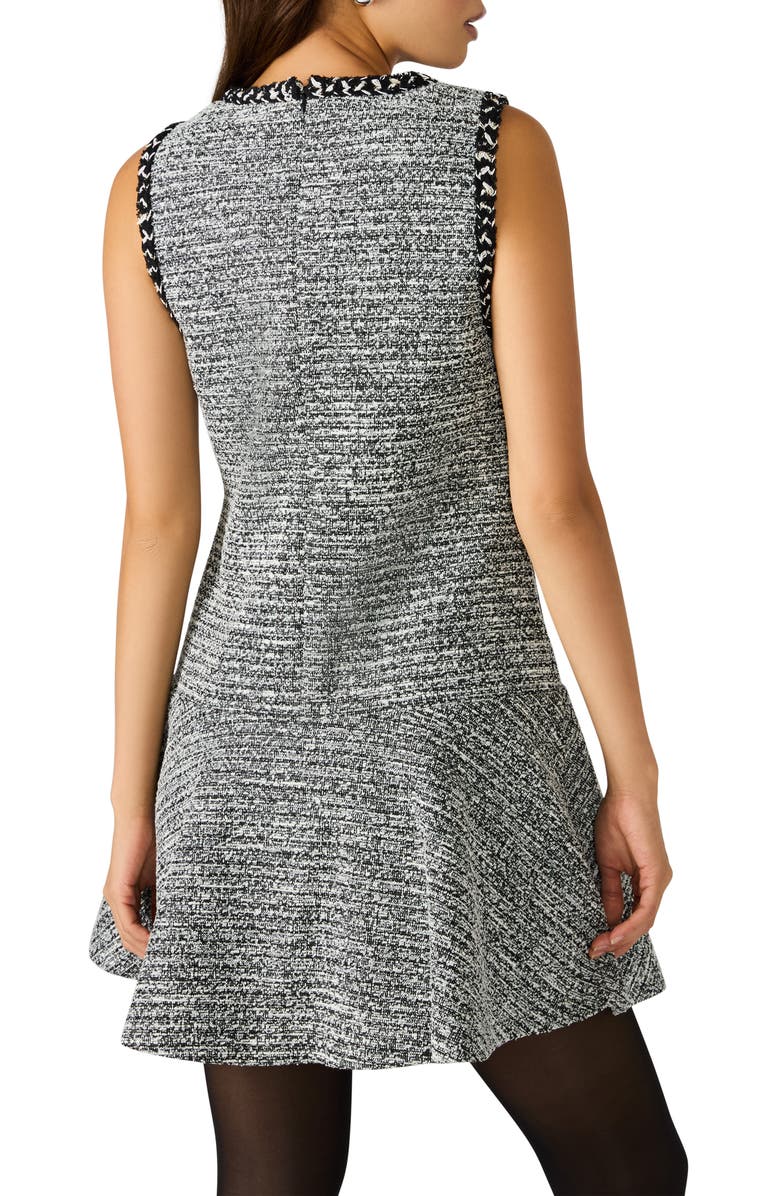 Steve Madden Karenna Tweed A-Line Dress, Alternate, color, Black/ White