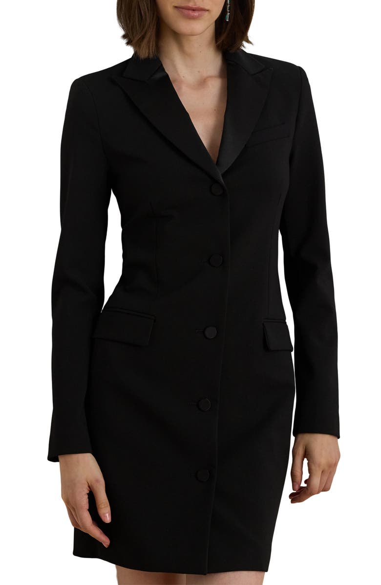 Lauren Ralph Lauren Long Sleeve Blazer Dress, Alternate, color, Black