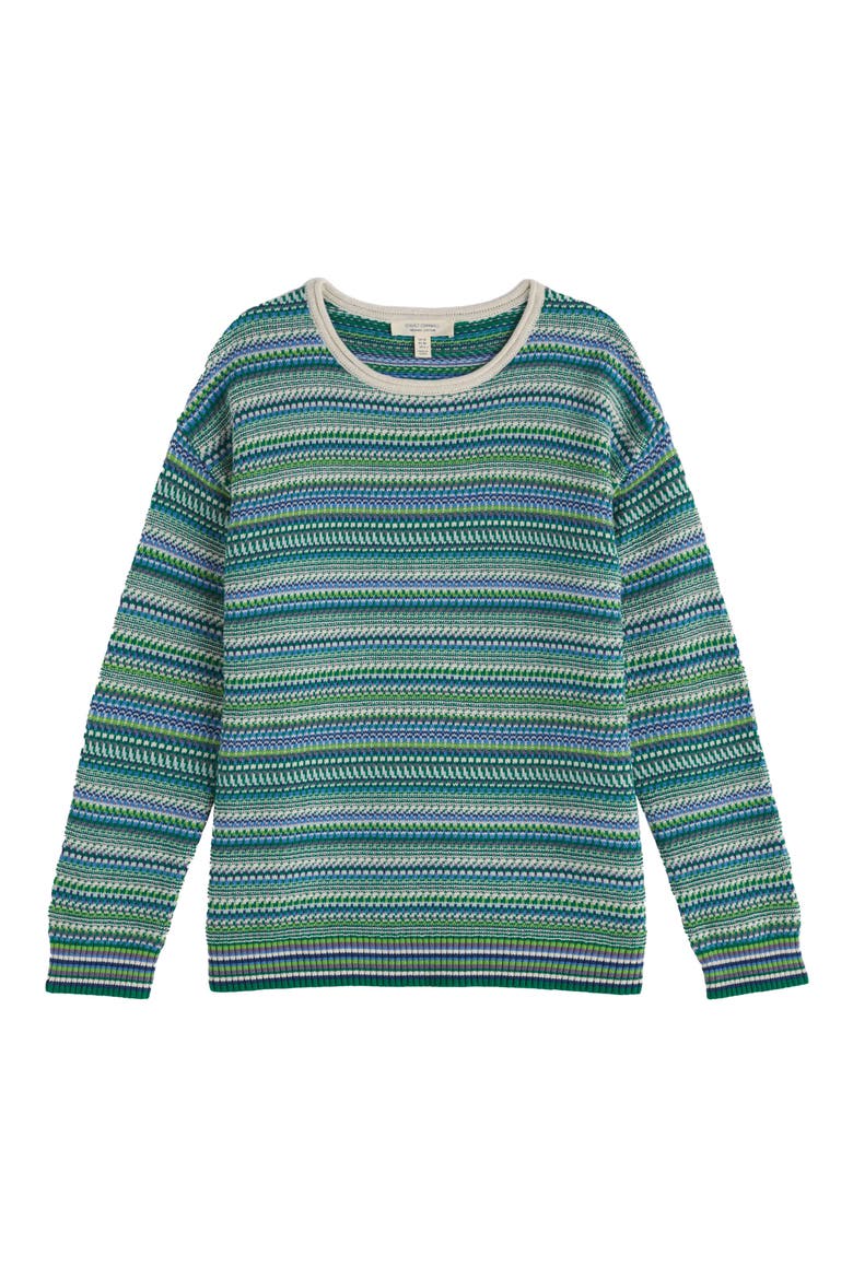 Betony Stripe Organic Cotton Sweater, Alternate, color, KNIT BRIGHT GREEN MULTI