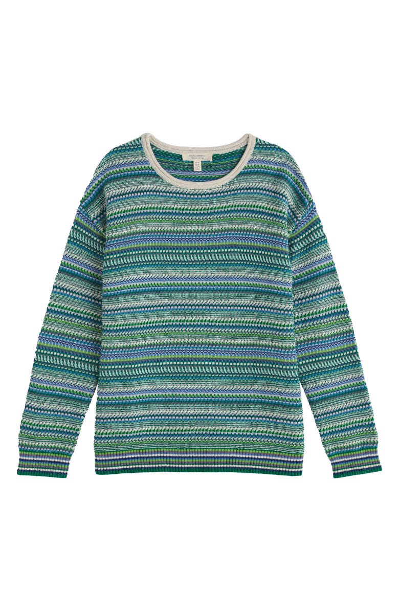 Seasalt Cornwall Betony Stripe Organic Cotton Sweater, Alternate, color, Knit Bright Green Multi